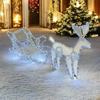 120CM, LED Christmas Tube Lights for Outdoor Use (Reindeer Sleigh)